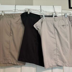 Weekenders Men's Flat Front Shorts - Black, Tan, and Gray